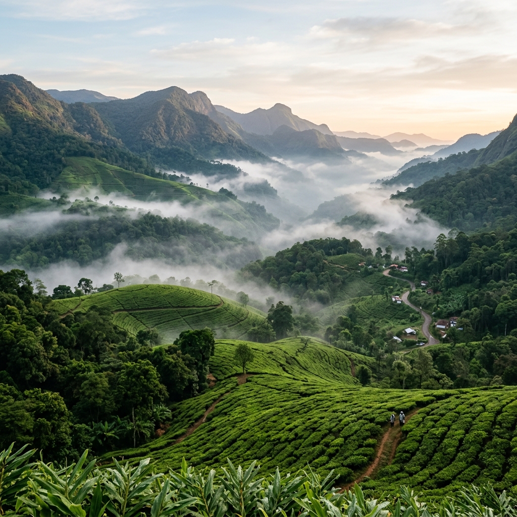 Mist hills landscapes in Kerala